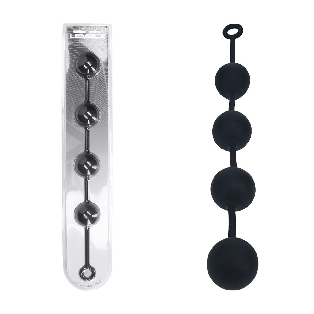 LEVELZ Round Anal Balls - XXL - 60mm - Black 52.5 cm XXL Anal Beads - Hush Store Sydney 
