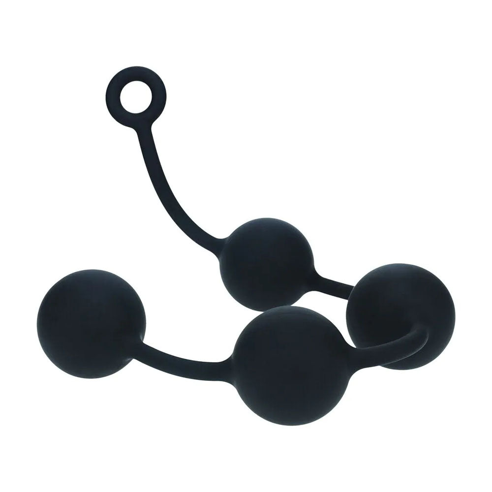 LEVELZ Round Anal Balls - XXL - 60mm - Black 52.5 cm XXL Anal Beads - Hush Store Sydney 