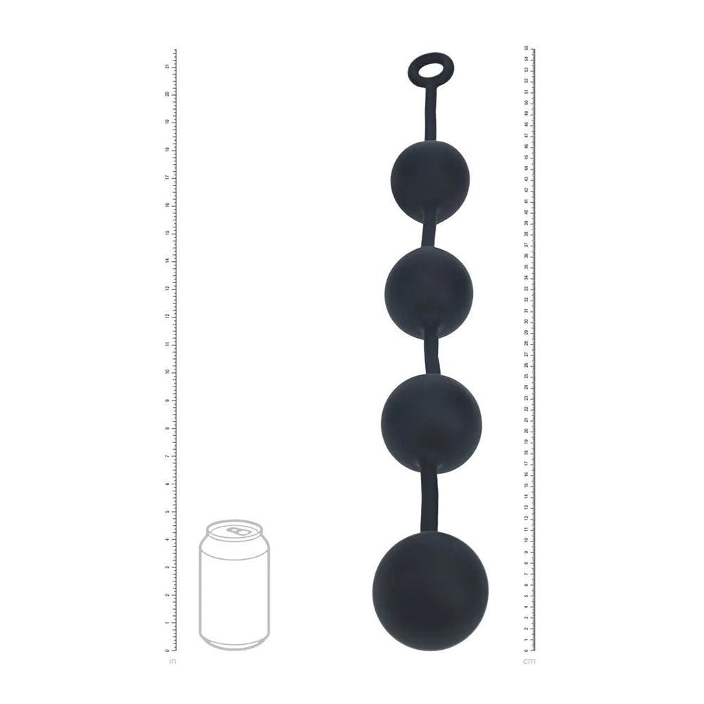 LEVELZ Round Anal Balls - XXL - 60mm - Black 52.5 cm XXL Anal Beads - Hush Store Sydney 