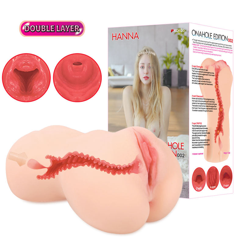 Kokos Hanna Onahole 002 - Flesh Dual Layer Vagina Stroker - Hush Store Sydney 