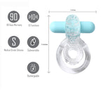 Maia Jayden - Clear/Blue USB Rechargeable Vibrating Cock & Ball Rings - Hush Store Sydney 