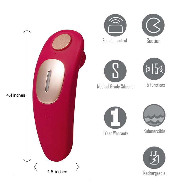 Maia Remi - Red USB Rechargeable Panty Vibe with Suction - Hush Store Sydney 