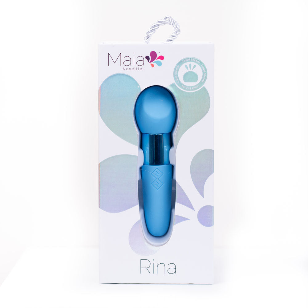 Maia RINA - Blue - Blue 13.3 cm USB Rechargeable Vibrator - Hush Store Sydney 