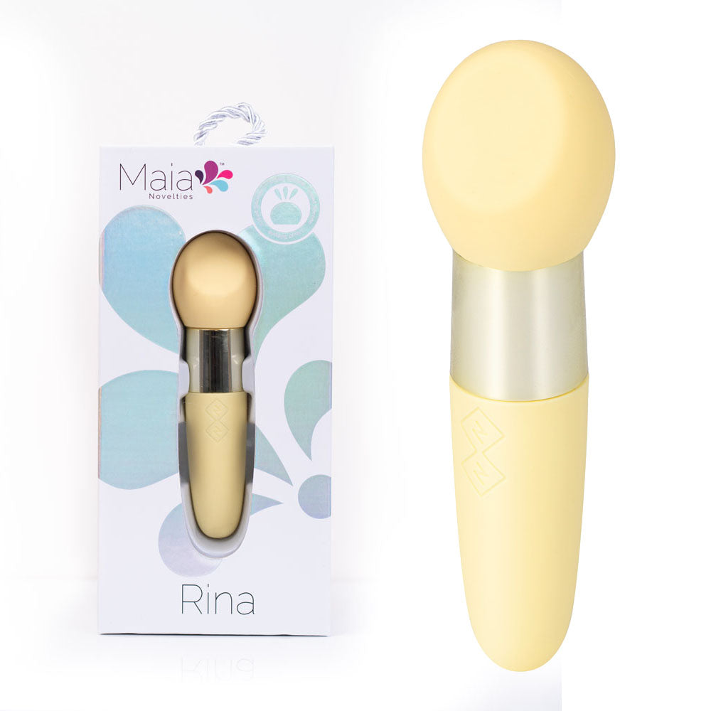 Maia RINA - Yellow - Yellow 13.3 cm USB Rechargeable Vibrator - Hush Store Sydney 