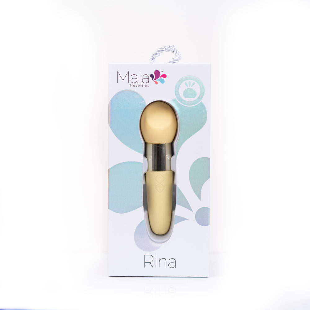 Maia RINA - Yellow - Yellow 13.3 cm USB Rechargeable Vibrator - Hush Store Sydney 