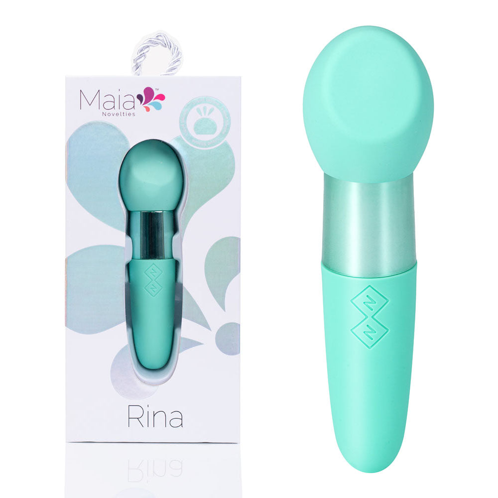 Maia RINA - Teal - Teal 13.3 cm USB Rechargeable Vibrator - Hush Store Sydney 