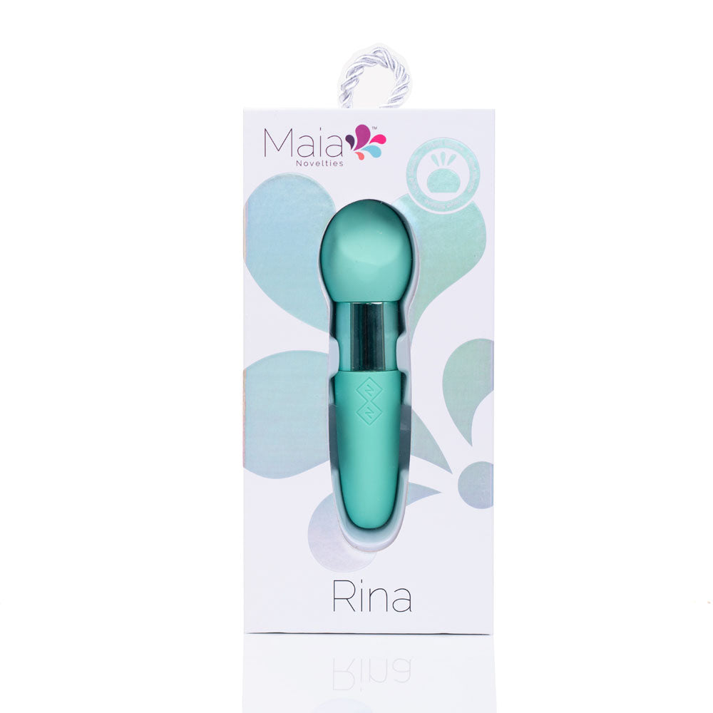 Maia RINA - Teal - Teal 13.3 cm USB Rechargeable Vibrator - Hush Store Sydney 
