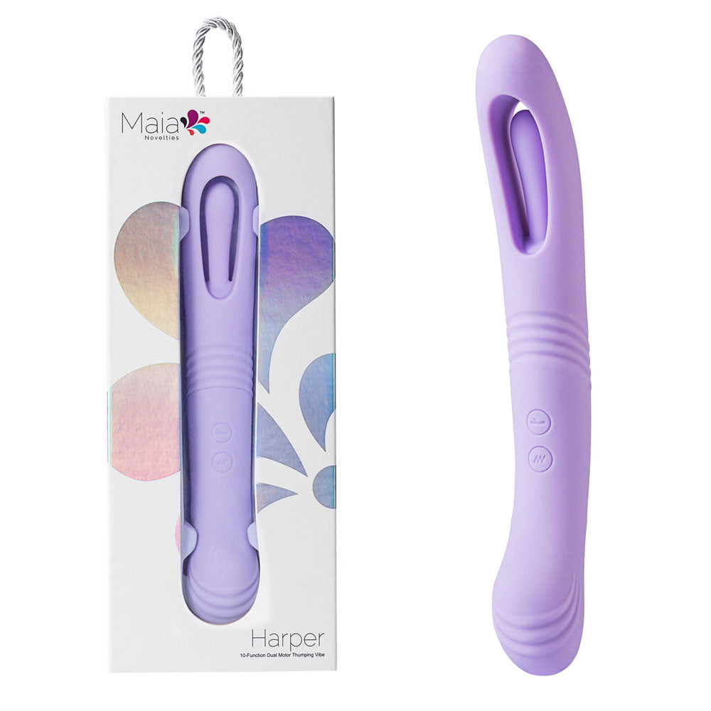 Maia HARPER - Purple 24.1 cm USB Rechargeable Vibrator - Hush Store Sydney 