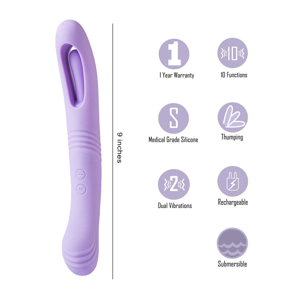Maia HARPER - Purple 24.1 cm USB Rechargeable Vibrator - Hush Store Sydney 
