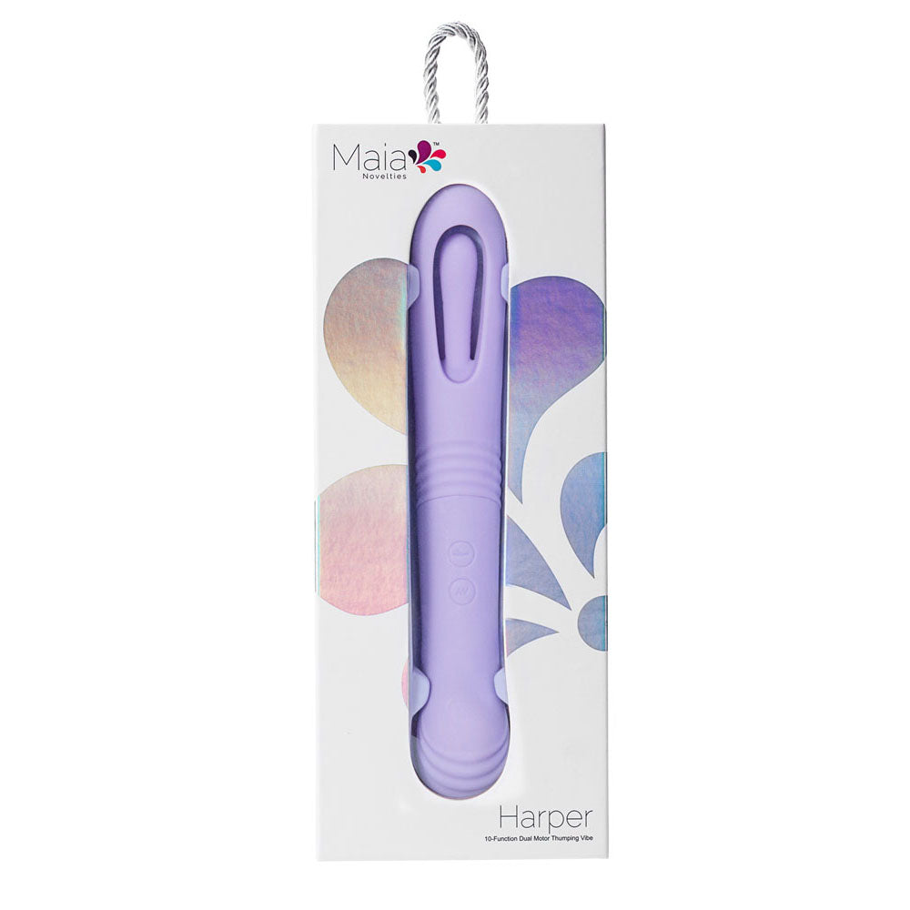 Maia HARPER - Purple 24.1 cm USB Rechargeable Vibrator - Hush Store Sydney 