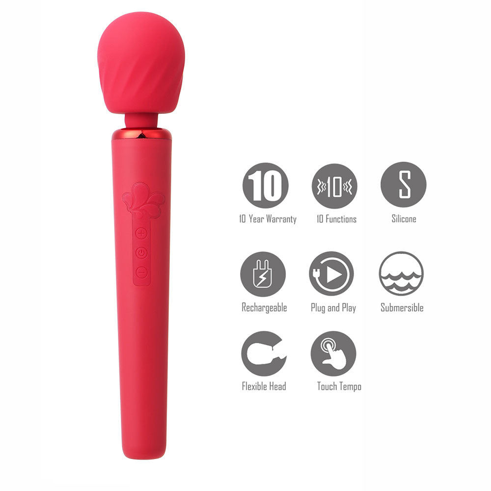 Maia NALA - Red - Red 30 cm USB Rechargeable Massage Wand - Hush Store Sydney 