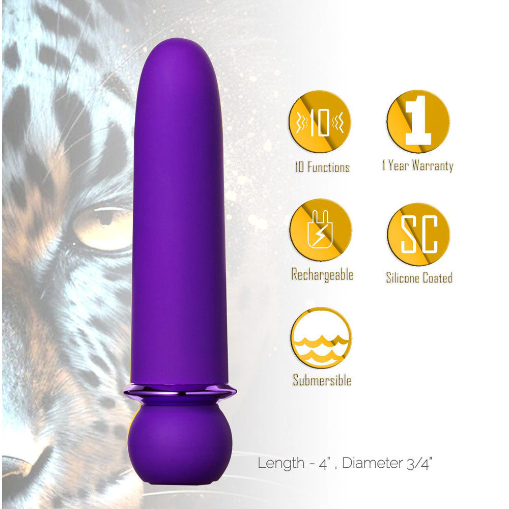 Maia JAGUAR - Purple - Purple 10.1 cm USB Rechargeable Bullet