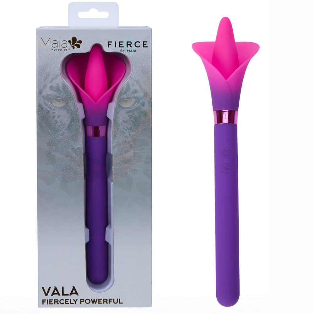 Maia VALA - Purple - Purple/Pink 22.2 cm USB Rechargeable Flower Vibrator - Hush Store Sydney 
