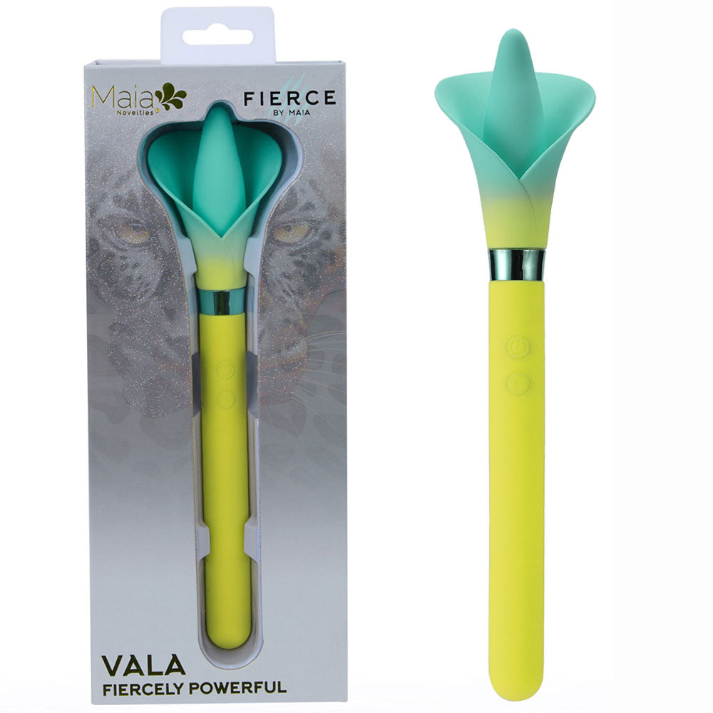 Maia VALA - Yellow - Yellow/Green 22.2 cm USB Rechargeable Flower Vibrator