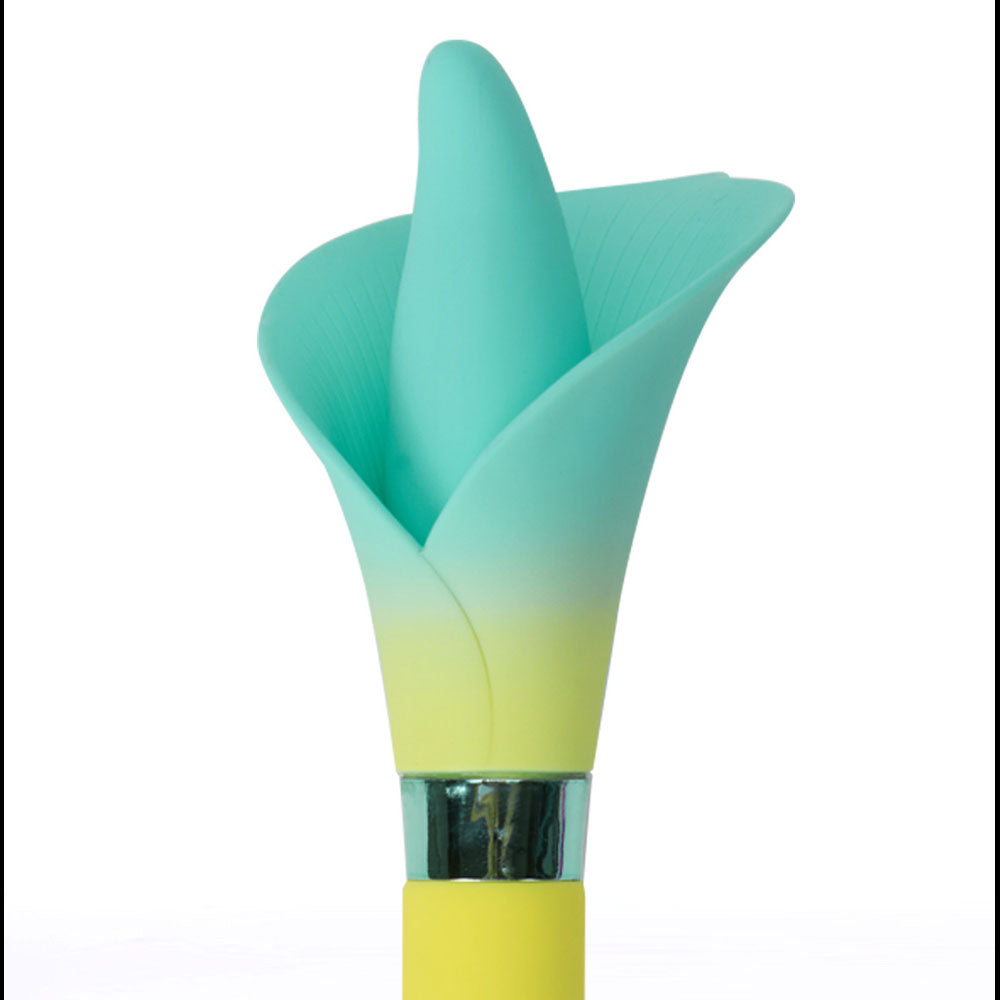 Maia VALA - Yellow - Yellow/Green 22.2 cm USB Rechargeable Flower Vibrator