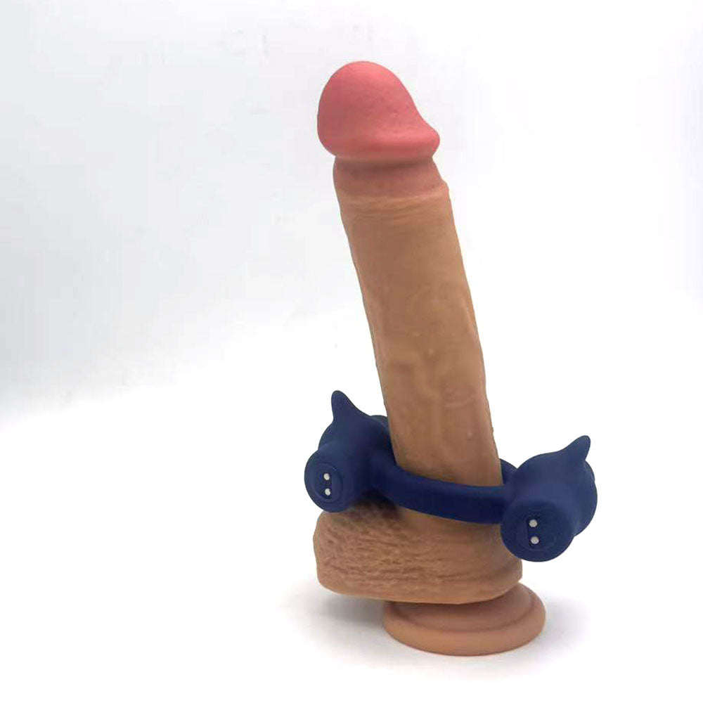 Maia RONAN - Blue - Blue USB Rechargeable Dual Vibrating Cock Ring