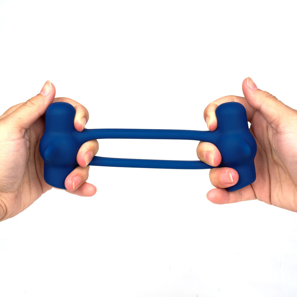 Maia RONAN - Blue - Blue USB Rechargeable Dual Vibrating Cock Ring