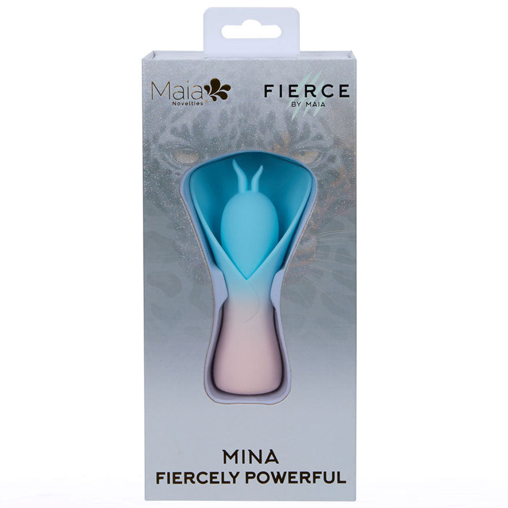 Maia MINA - Blue - Blue/Pink USB Rechargeable Fluttering Flower Stimulator