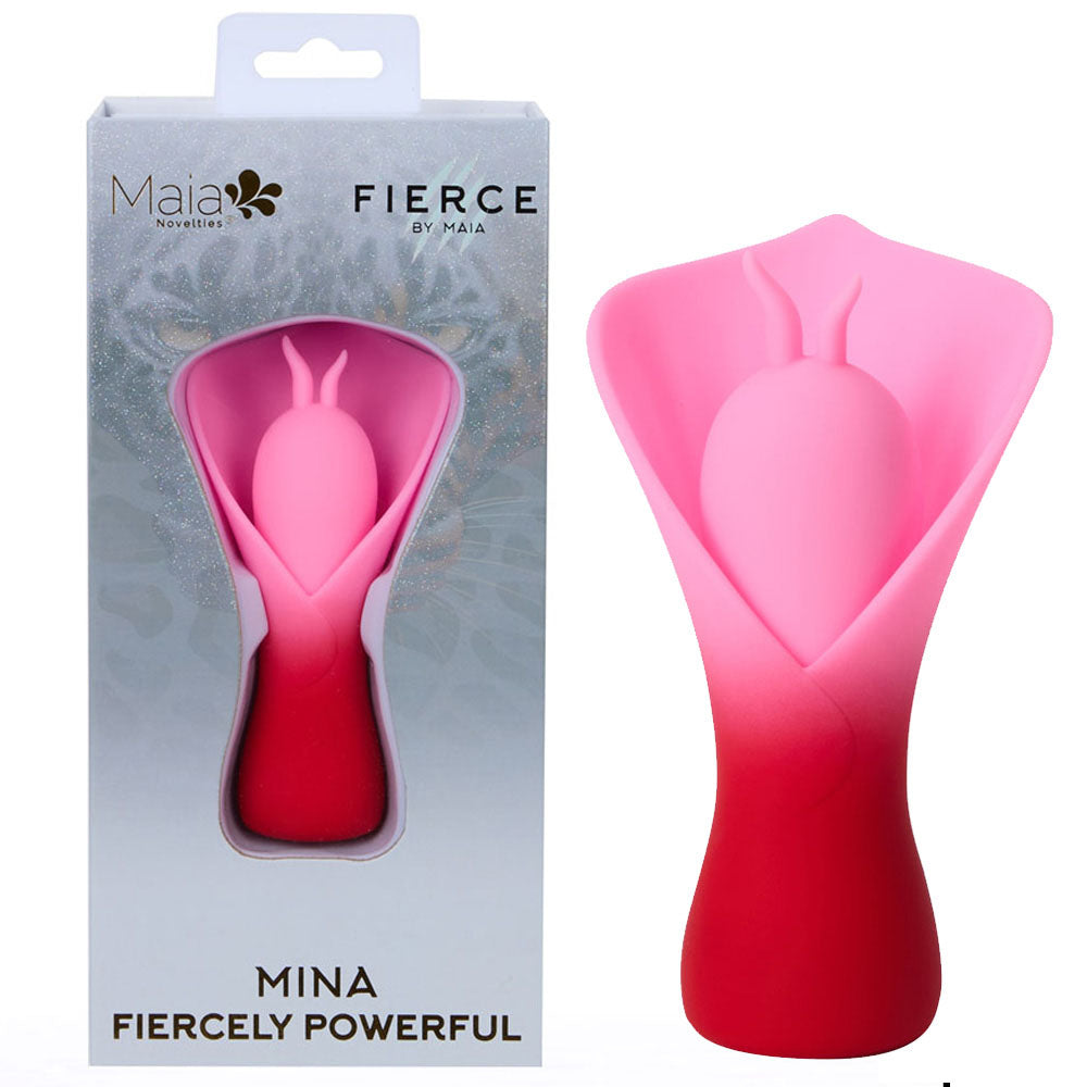 Maia MINA - Red - Red/Pink USB Rechargeable Fluttering Flower Stimulator