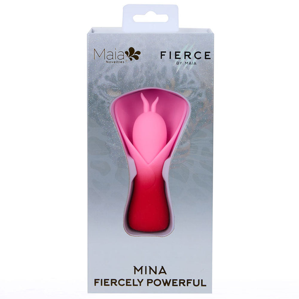 Maia MINA - Red - Red/Pink USB Rechargeable Fluttering Flower Stimulator
