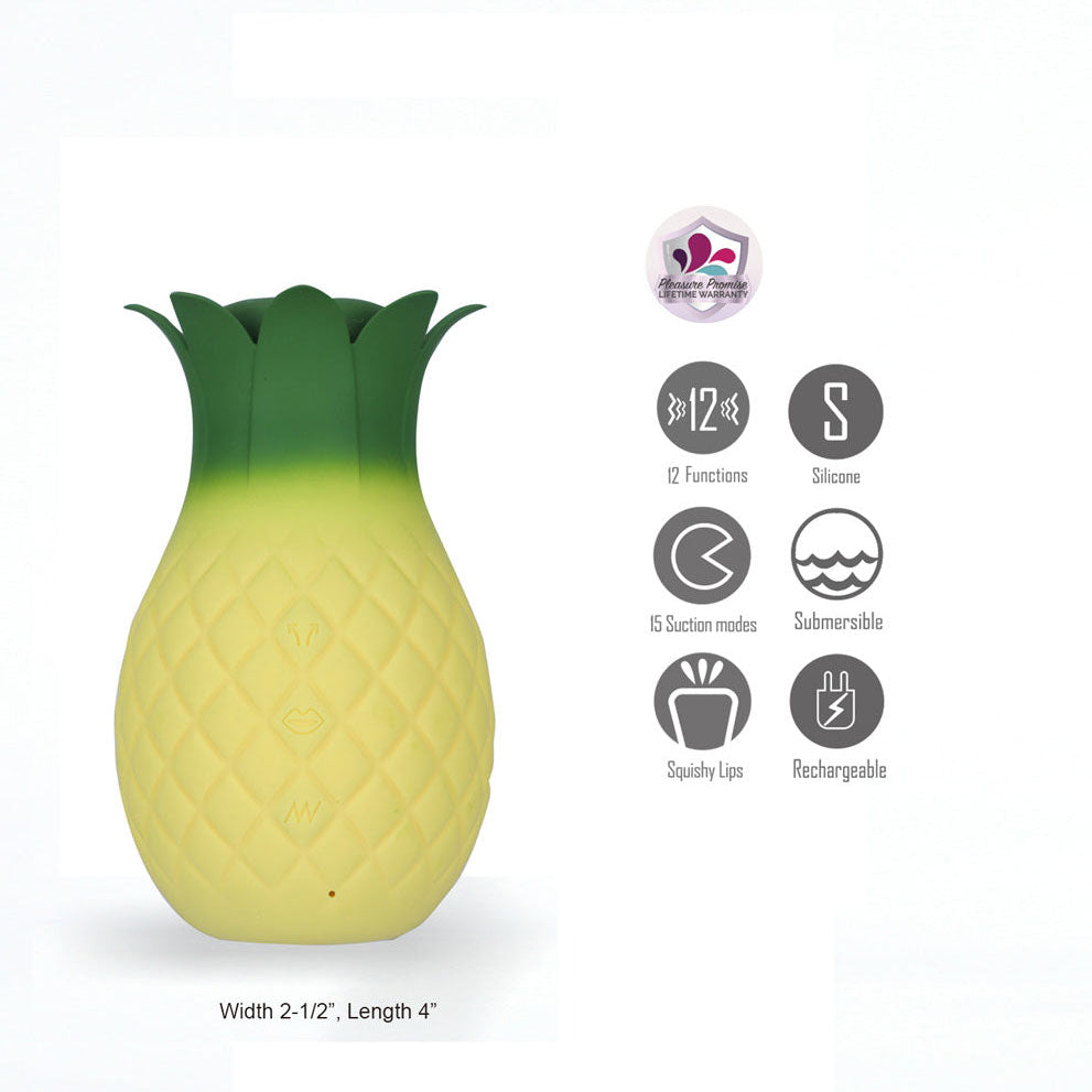 Maia ALOHA - Yellow/Green USB Rechargeable Vibrating & Sucking Stimulator
