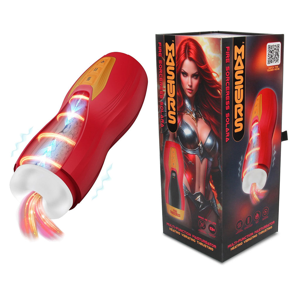 MASTURS Solara - USB Rechargeable Vibrating, Thrusting & Heating Auto Stroker with Augmented Reality - Hush Store Sydney 