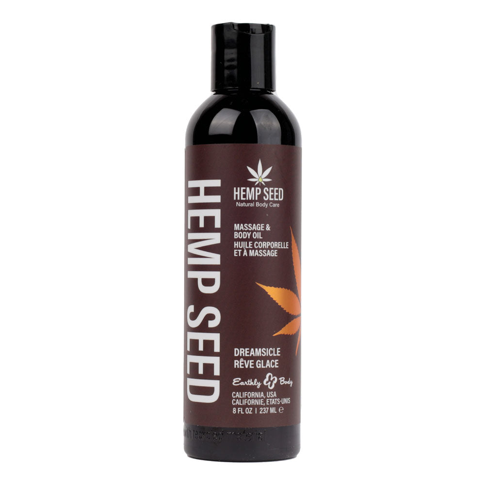 Hemp Seed Massage & Body Oil - Dreamsicle (Tangerine & Plum) Scented - 237 ml Bottle - Hush Store Sydney 