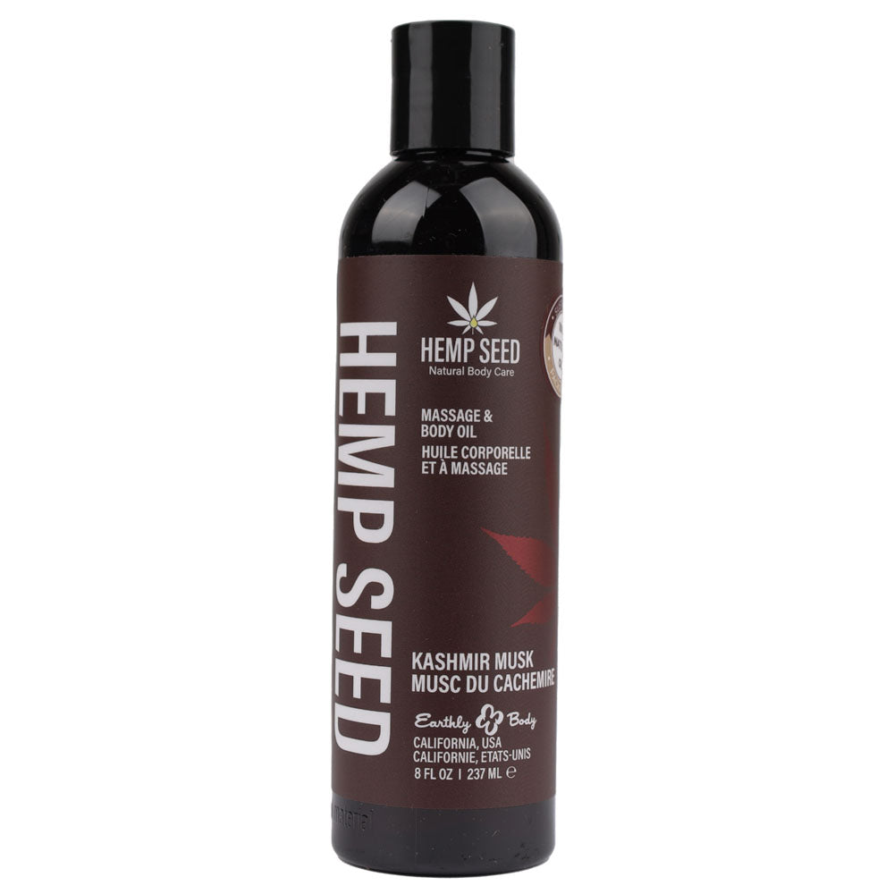 Hemp Seed Massage & Body Oil - Kashmir Musk (Brandy, Magnolia & Vanilla Musk) Scented - 237 ml - Hush Store Sydney 