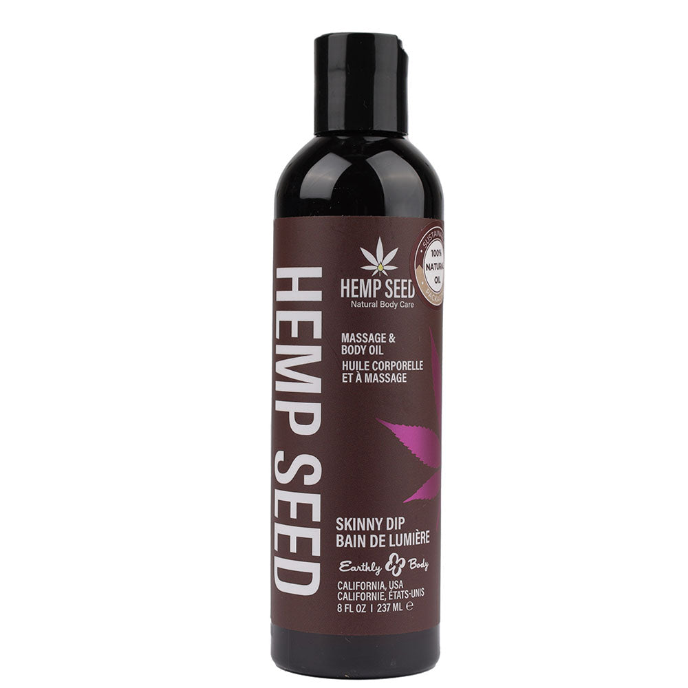 Hemp Seed Massage & Body Oil - Skinny Dip (Vanilla & Fairy Floss) Scented - 237 ml Bottle - Hush Store Sydney 