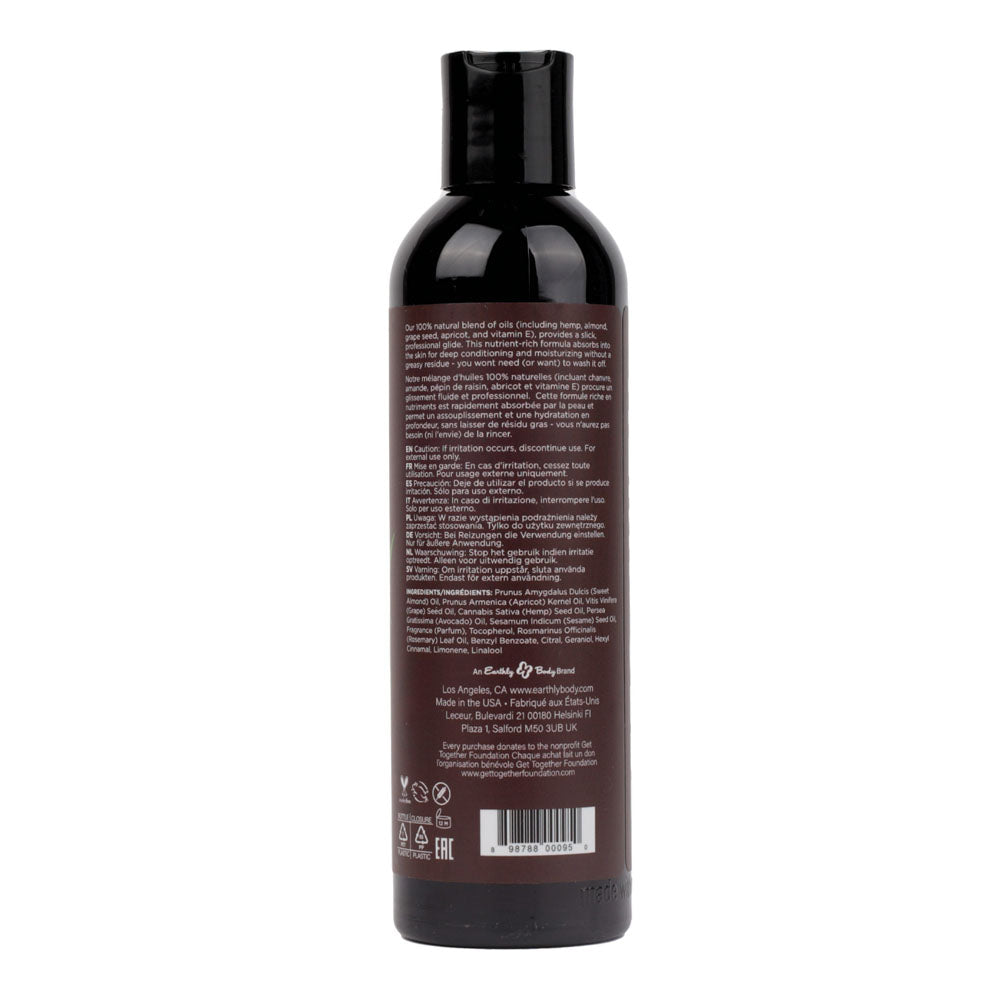 Hemp Seed Massage & Body Oil - Naked In The Woods (White Tea & Ginger) Scented - 237 ml Bottle - Hush Store Sydney 