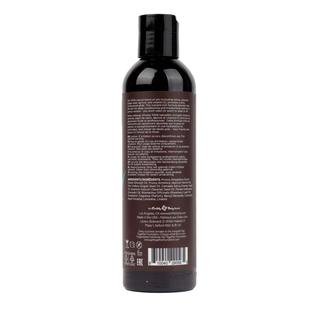 Hemp Seed Massage & Body Oil - Sunsational (Italian Bergamot, Juniper Berries & White Wood) Scented - 237 ml Bottle - Hush Store Sydney 