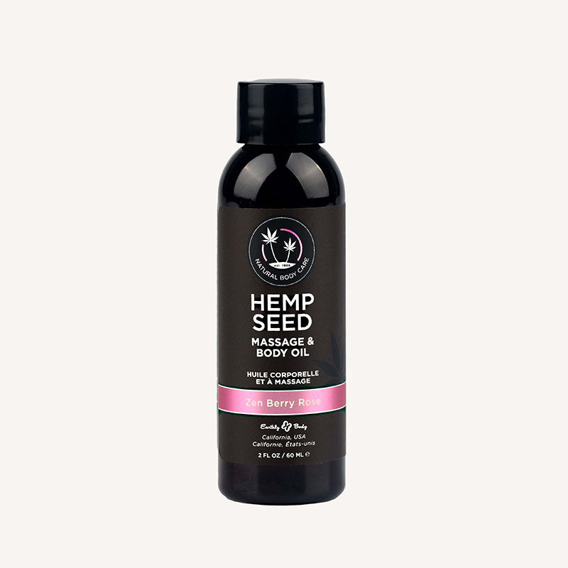 Hemp Seed Massage & Body Oil - Zen Berry Rose (Blackberry, Yellow Rose & Amber) Scented - 59 ml - Hush Store Sydney 