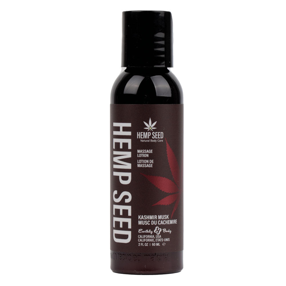 Hemp Seed Massage Lotion - Kashmir Musk (Brandy, Jasmine, Cedarwood Musk) Scented - 59 ml Bottle - Hush Store Sydney 