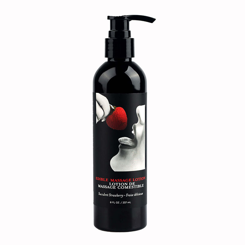 Edible Massage Lotion - Strawberry - Strawberry Flavoured Massage Lotion - 237 ml - Hush Store Sydney 