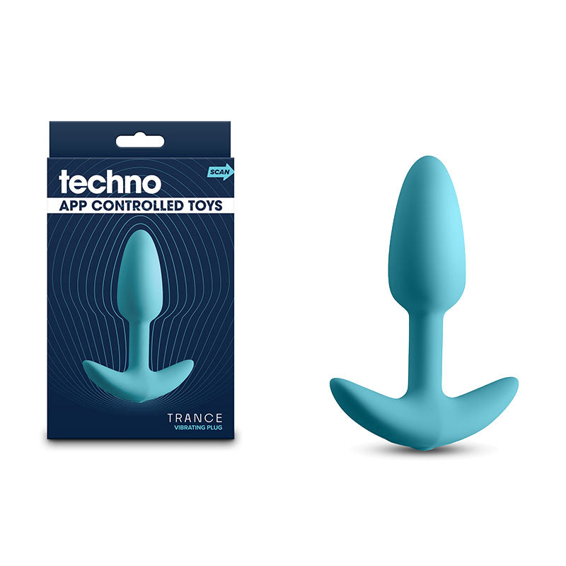 Techno - Trance - Blue 10.9 cm USB Rechargeable Butt Plug with App Control - Hush Store Sydney 