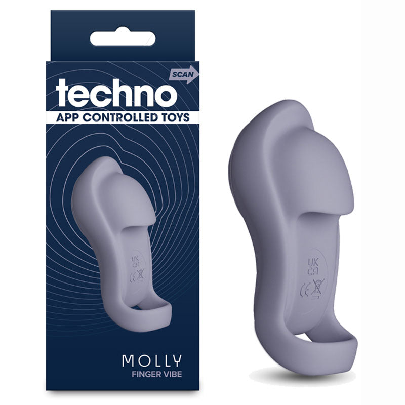 Techno - Molly - Grey USB Rechargeable Finger Stimulator with App Control