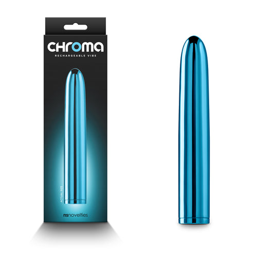 Chroma - Teal - Metallic Teal 17 cm USB Rechargeable Vibrator - Hush Store Sydney 