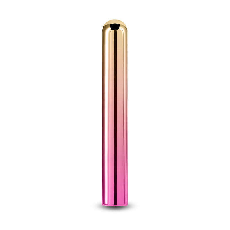 Chroma Sunrise - Large - Metallic Pink/Gold 13.8 cm USB Rechargeable Vibrator - Hush Store Sydney 