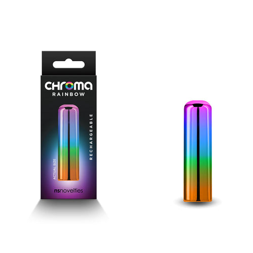 Chroma Rainbow - Small - Metallic Rainbow 6.8 cm USB Rechargeable Bullet - Hush Store Sydney 