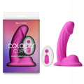 Colours Curve - Vibrating 5'' Dildo - Pink - Pink 12.6 cm USB Rechargeable Vibrating Dildo with Wireless Remote - Hush Store Sydney 