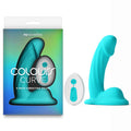 Colours Curve - Vibrating 5'' Dildo - Teal - Teal 12.6 cm USB Rechargeable Vibrating Dildo with Wireless Remote - Hush Store Sydney 