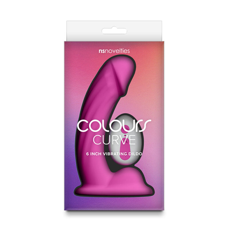 Colours Curve - Vibrating 6'' Dildo - Pink - Pink 16.4 cm USB Rechargeable Vibrating Dildo with Wireless Remote