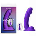 Colours Curve - Vibrating 6'' Dildo - Purple - Purple 16.4 cm USB Rechargeable Vibrating Dildo with Wireless Remote - Hush Store Sydney 