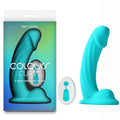 Colours Curve - Vibrating 6'' Dildo - Teal - Teal 16.4 cm USB Rechargeable Vibrating Dildo with Wireless Remote - Hush Store Sydney 