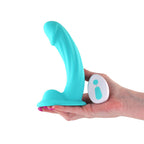Colours Curve - Vibrating 6'' Dildo - Teal - Teal 16.4 cm USB Rechargeable Vibrating Dildo with Wireless Remote