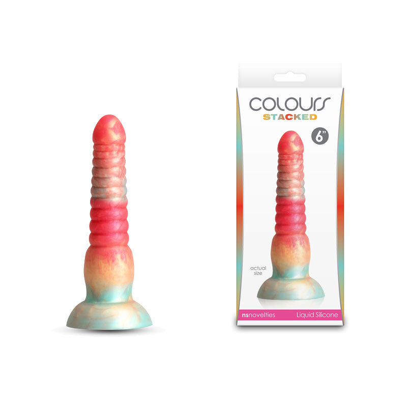 Colours Stacked - 6'' Dildo - Red/Gold - Red/Gold 16 cm Fantasy Dildo - Hush Store Sydney 