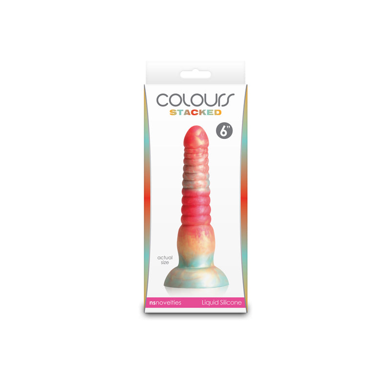 Colours Stacked - 6'' Dildo - Red/Gold - Red/Gold 16 cm Fantasy Dildo - Hush Store Sydney 