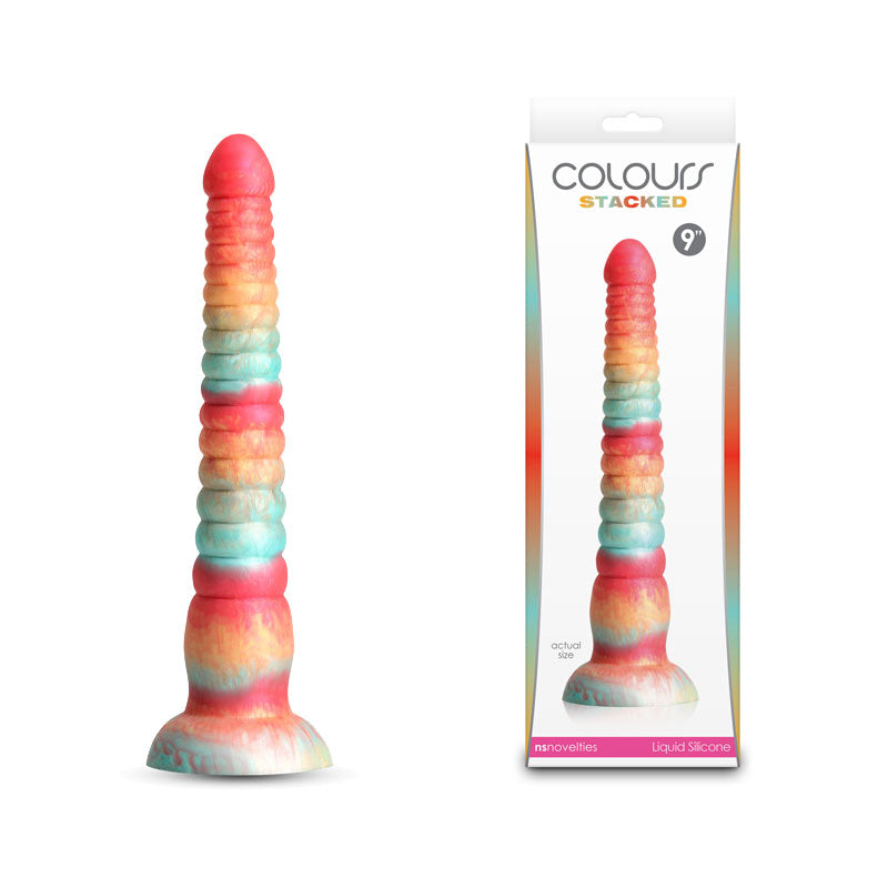Colours Stacked - 9'' Dildo - Red/Gold - Red/Gold 23 cm Fantasy Dildo - Hush Store Sydney 