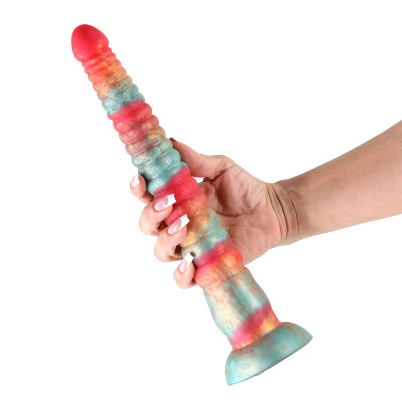 Colours Stacked - 12'' Dildo - Red/Gold - Red/Gold 30.6 cm Fantasy Dildo - Hush Store Sydney 