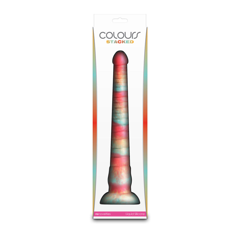 Colours Stacked - 12'' Dildo - Red/Gold - Red/Gold 30.6 cm Fantasy Dildo - Hush Store Sydney 